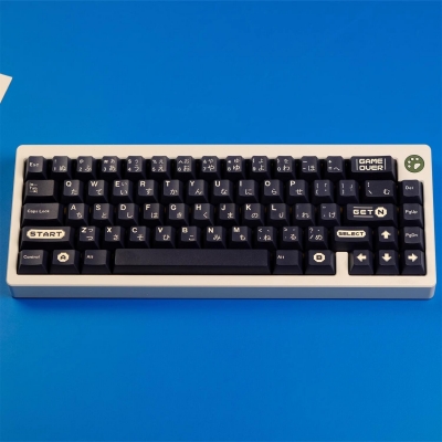 Famicon Black White 104+25 PBT Dye-subbed Keycaps Set Cherry Profile for MX Switches Mechanical Gaming Keyboard